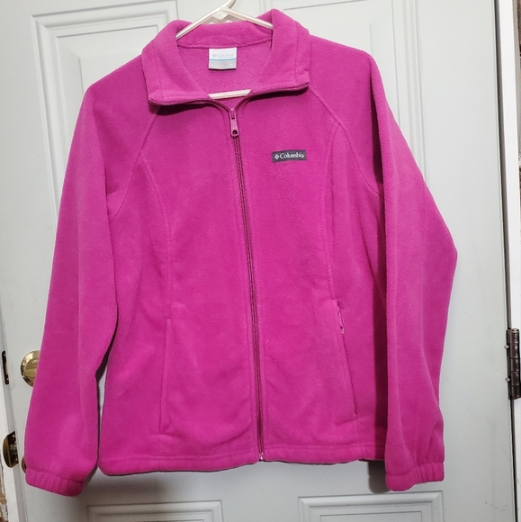NWOT Columbia | Women’s Benton full-zip fleece jacket PL Petite Large Fushia - Picture 2 of 8